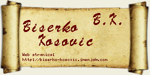 Biserko Kosović vizit kartica